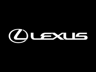 Lexus logo with stylised L and brand name in white.