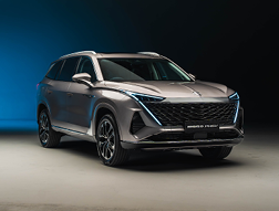 Silver SUV with distinctive LED headlights, shown from the front left angle.